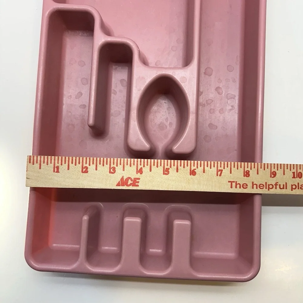 Vintage‎ Rubbermaid Pink Cutlery Tray Silverware Drawer Organizer
